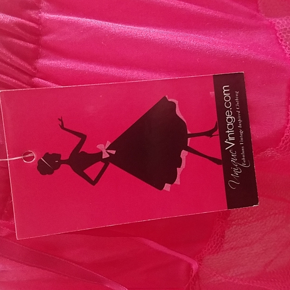 Unique Vintage Raspberry Crinoline M - Picture 3 of 5